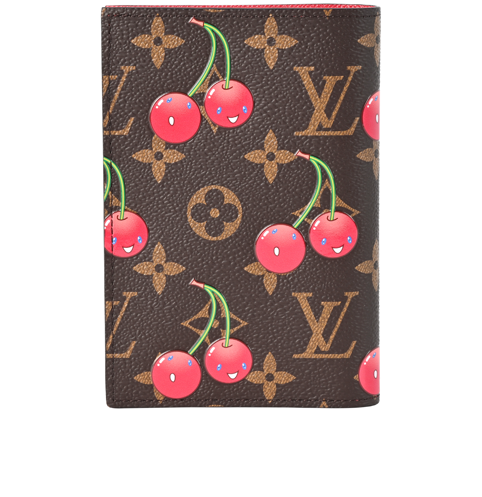 Louis Vuitton x Murakami Passport Cover, &pound;375, Accessories, Brown/Red, Canvas, Back view